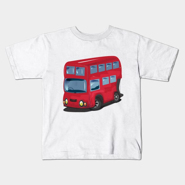 Red London Bus Kids T-Shirt by nickemporium1